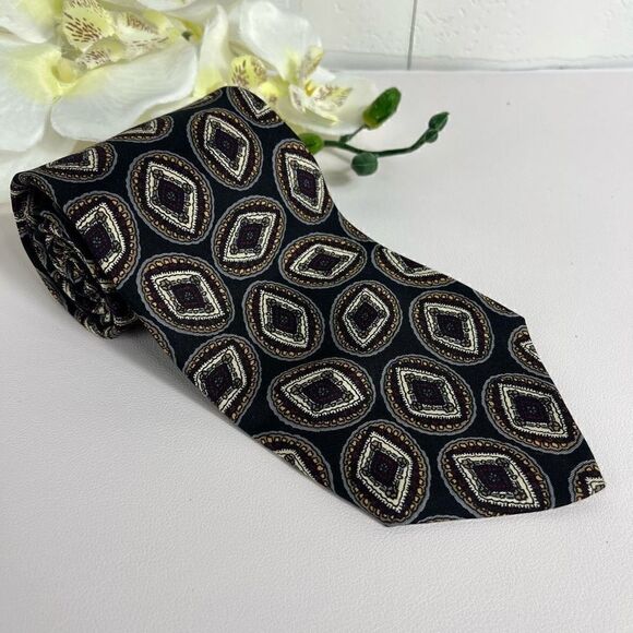 Robert Talbott mens tie diamond Print Silk - Picture 1 of 8